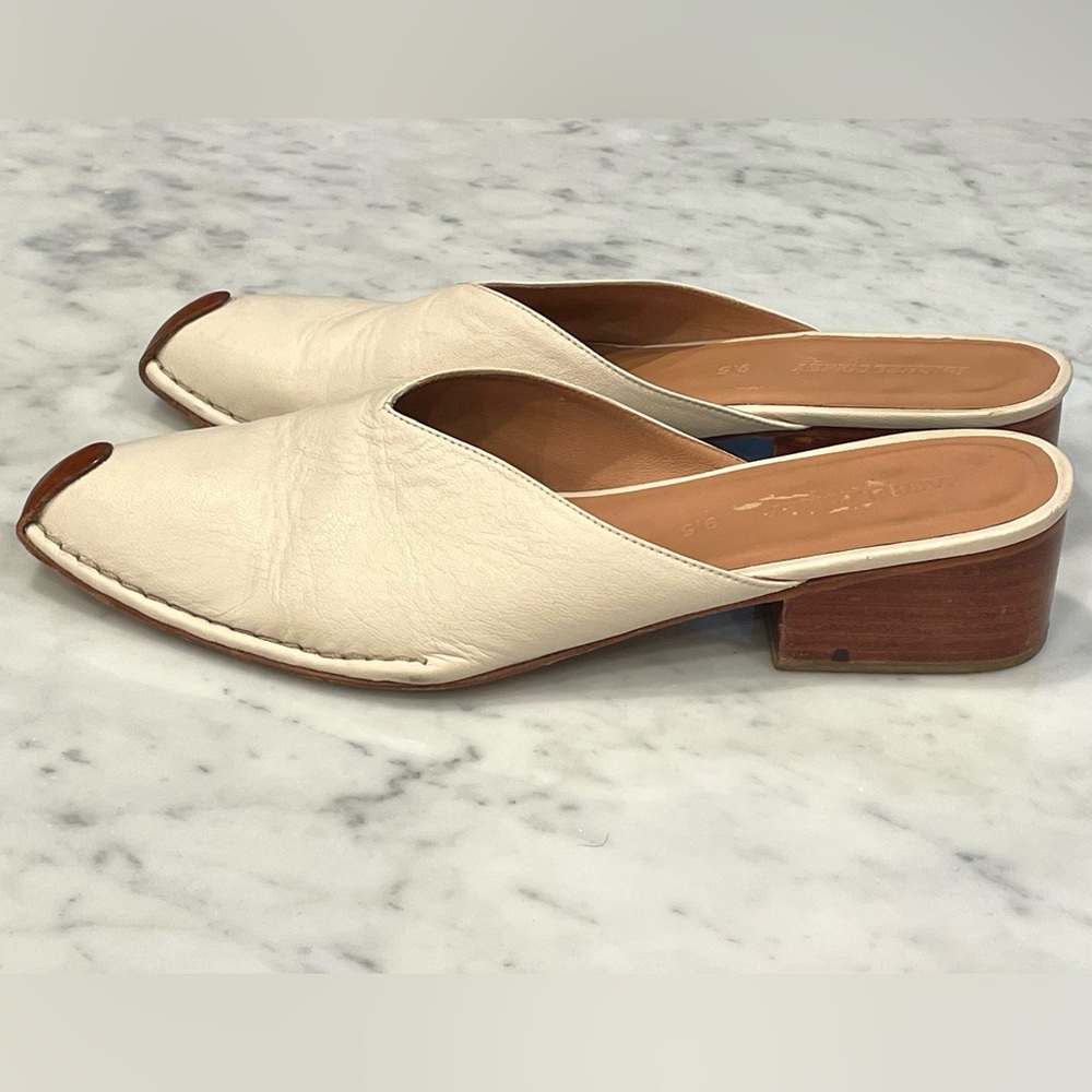 Rachel Comey Leather Mules, 2” block heel, cream&brown, 9.5, EUC - Picture 3 of 11
